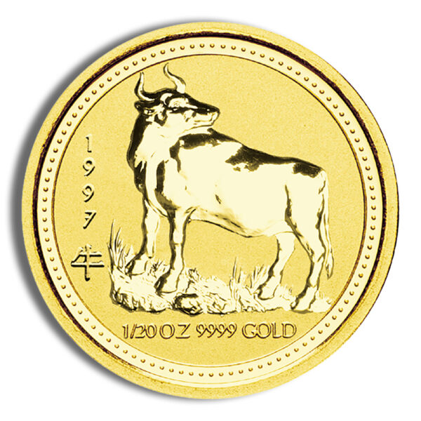 1997 1/20 oz Australia Gold Lunar Ox BU - Series I - Image 2