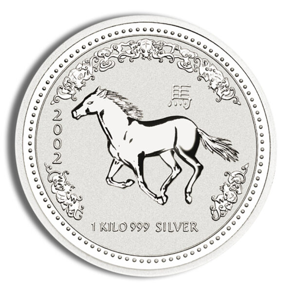 2002 Kilo Australia Silver Lunar Horse BU - Series I - Image 2