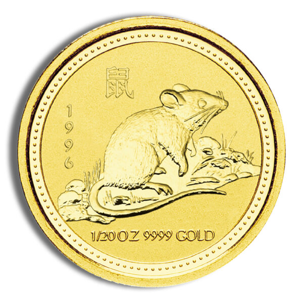 1996 1/20 oz Australia Gold Lunar Rat BU - Series I - Image 2