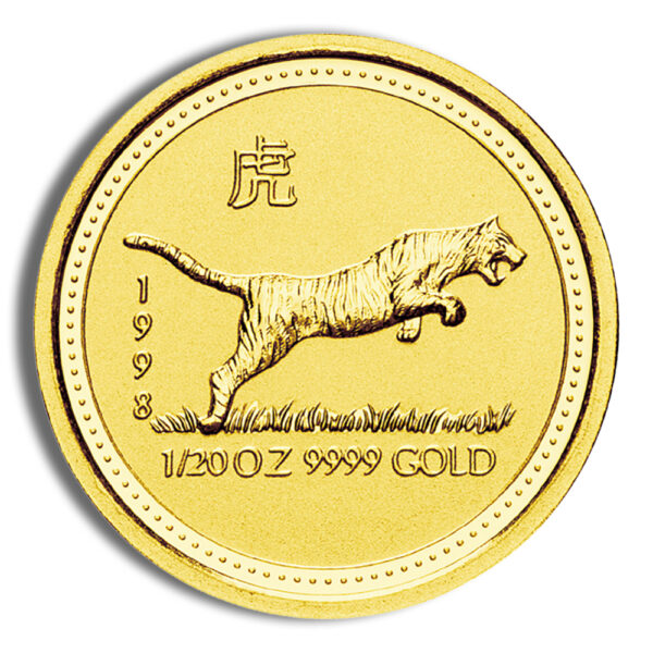 1998 1/20 oz Australia Gold Lunar Tiger BU - Series I - Image 2