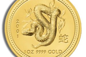 2001 1 oz Australia Gold Lunar Snake BU - Series I