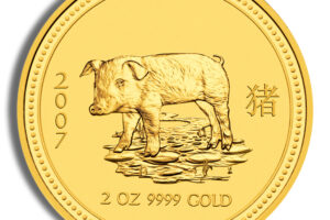 2007 2 oz Australia Gold Lunar Pig BU - Series I