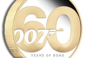 2022 2 oz Silver 60 Years of Bond Proof Gilded Coin