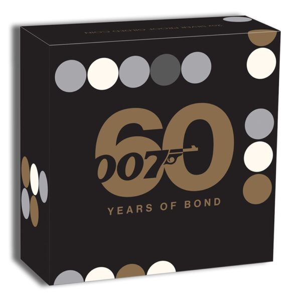 2022 2 oz Silver 60 Years of Bond Proof Gilded Coin - Image 4