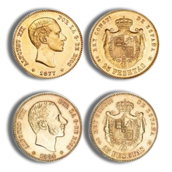Spain 25 Pesetas Gold Coin