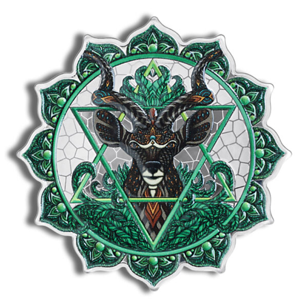 2022 2 oz Silver Solomon Islands Phil Lewis Chakra Antelope