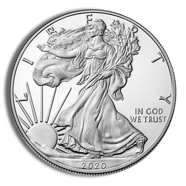 2020-W Proof Silver Eagle with Box & COA - Image 2