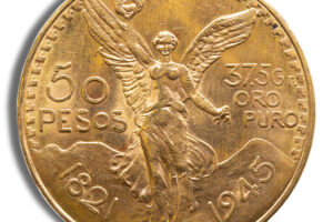 1945 Mexico Gold 50 Peso BU