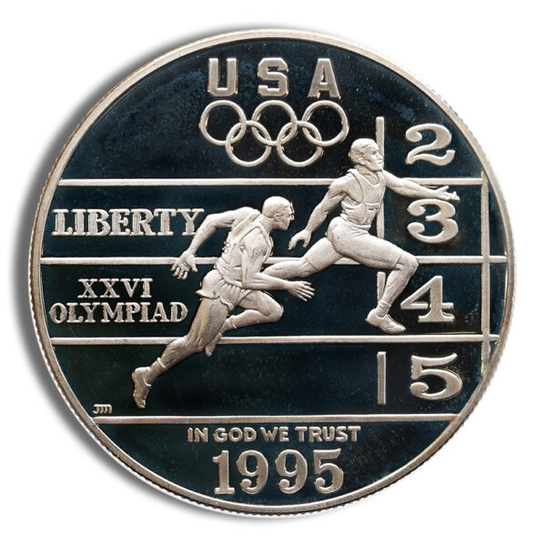 1995-P $1 Track & Field Silver Commem - Proof - Image 2