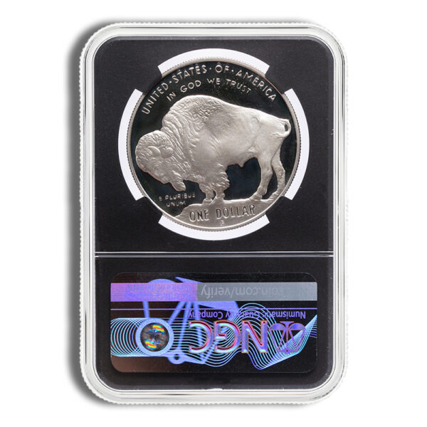 2001-P $1 Silver Buffalo Commem - NGC PF69 (Black Core) - Image 2