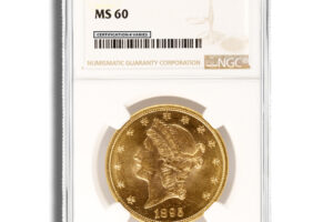 $20 Gold Liberty Double Eagle - NGC MS60