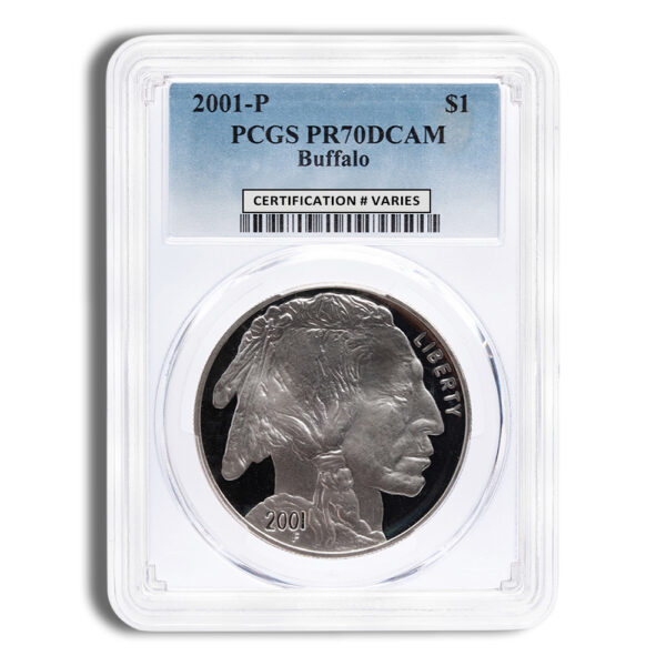 2001-P $1 Silver Buffalo Commem - PCGS PR70