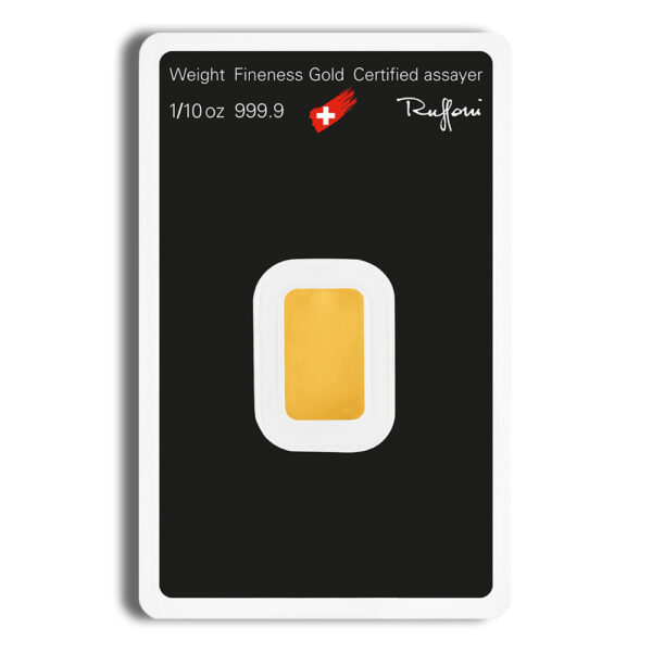 1/10 oz Gold Bar - Argor-Heraeus (Carded) - Image 2
