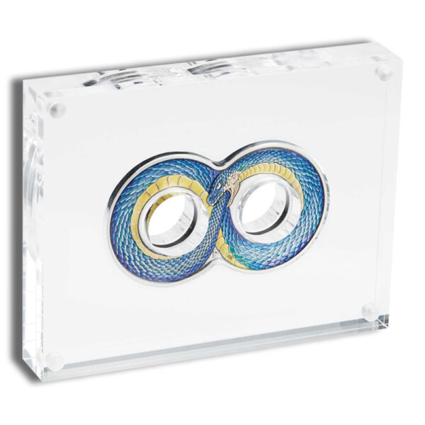 2022 2 oz Silver Ouroboros Infinity Antiqued Coin - Image 3