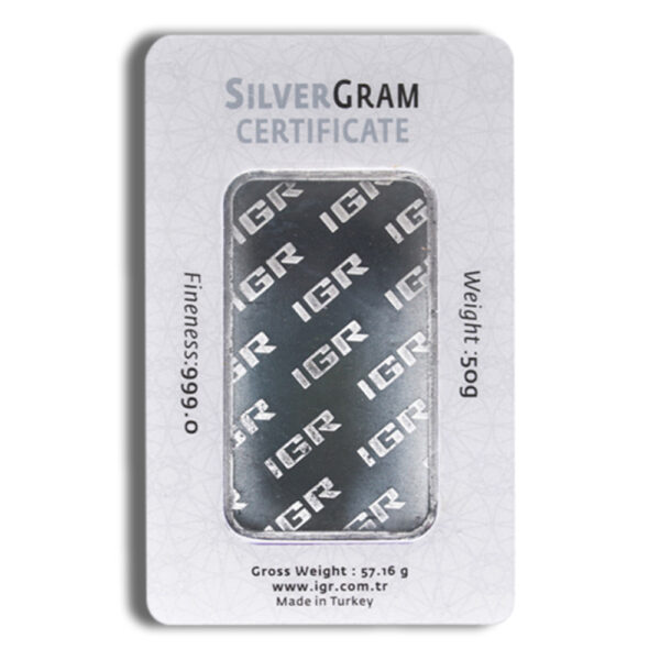 50 gram Silver Bar - IGR Metals (Carded) - Image 2