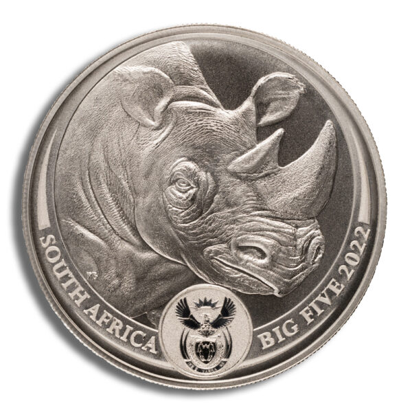 2022 1 oz Silver South Africa Big 5 Rhino BU - Image 2