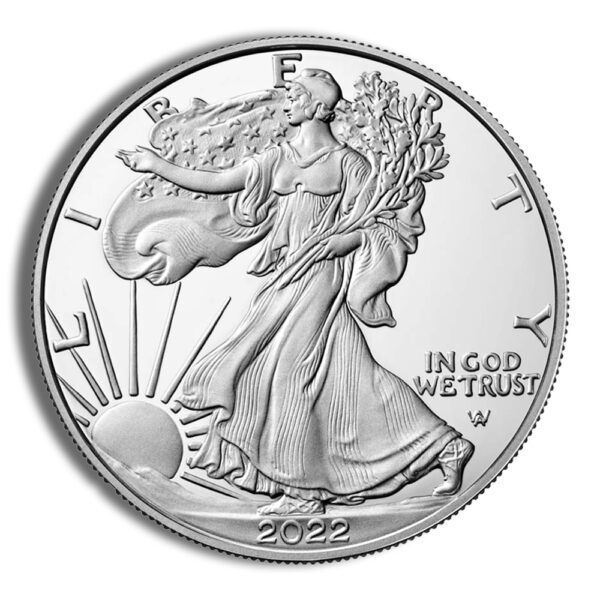 2022-S Proof Silver Eagle with Box & COA - Image 2