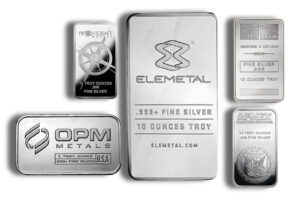 10 oz Silver Bar - Elemetal/APMEX/Provident/NTR/OPM