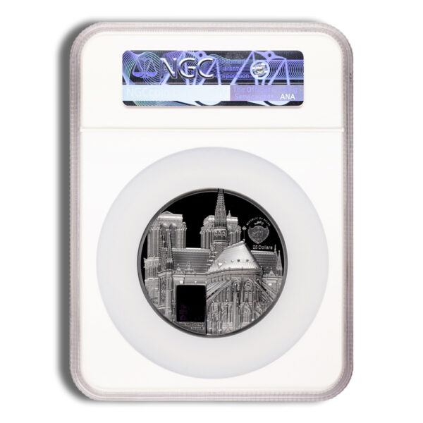 2021 5 oz Palau Silver Tiffany Art Notre Dame NGC PF70 - Image 2