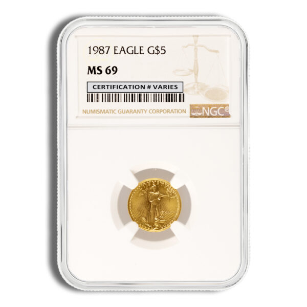 1987 1/10 oz Gold Eagle $5 PCGS MS69