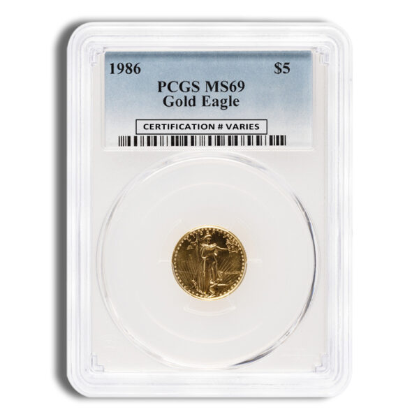 1986 1/10 oz Gold Eagle $5 PCGS MS69
