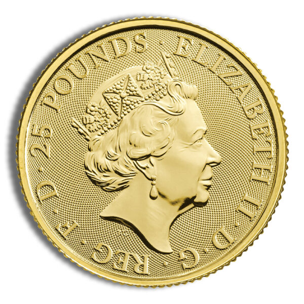 2019 1/4 oz Great Britain Queen's Beast Gold Coin - Falcon - Image 2