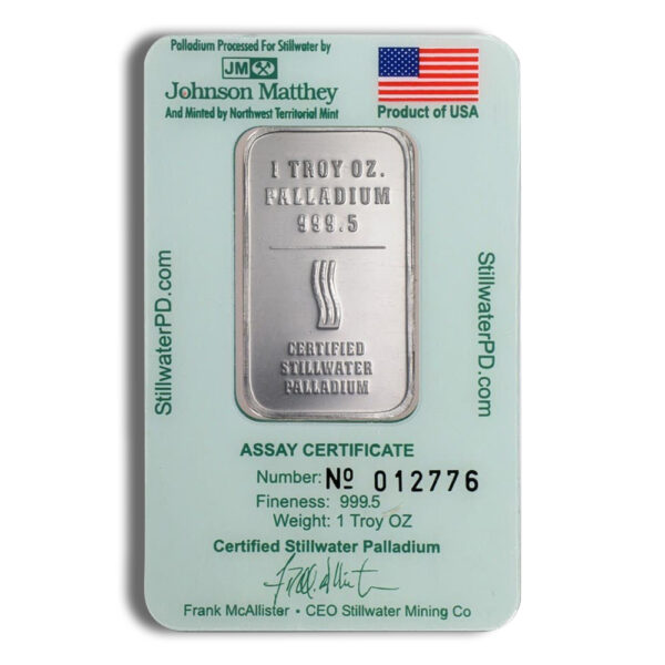 1 oz Palladium Bar - JM Stillwater (Carded) - Image 2