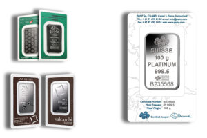 100 gram Platinum Bar - Brand Varies (Carded)