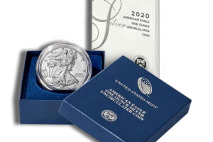 2020-W Burnished Silver Eagle with Box & COA