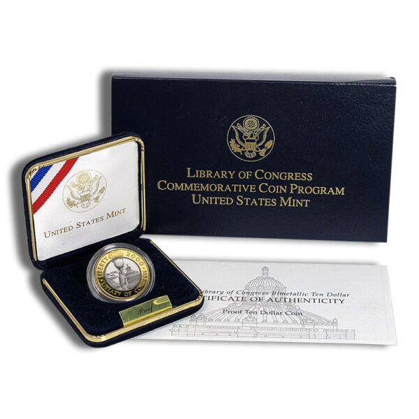 2000-W $10 Library of Congress Bimetallic Coin - Proof (Box/COA) - Image 3