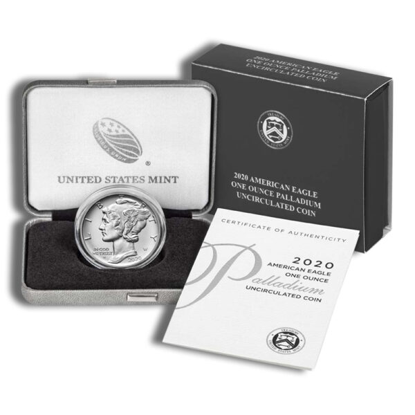2020-W 1 oz Burnished Palladium Eagle (w/Box & COA) - Image 3
