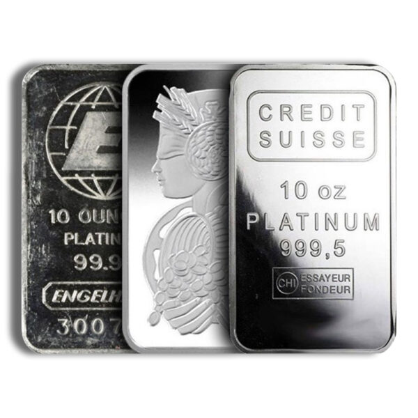 10 oz Platinum Bar - Brand Varies (Carded)