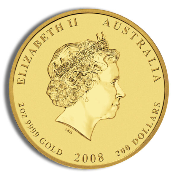2008 2 oz Australia Gold Lunar Mouse BU - Series II - Image 2