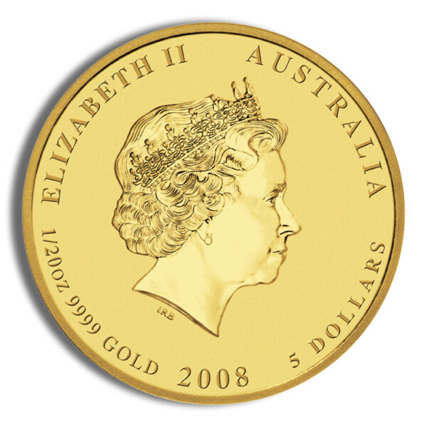 2008 1/20 oz Australia Gold Lunar Mouse BU - Series II - Image 2
