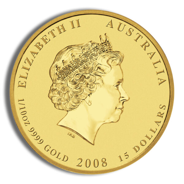 2008 1/10 oz Australia Gold Lunar Mouse BU - Series II - Image 2
