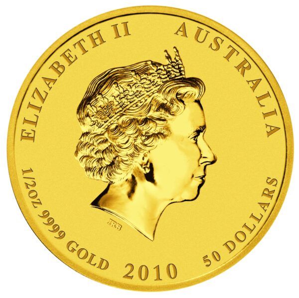 2010 1/2 oz Australia Gold Lunar Tiger BU - Series II - Image 2