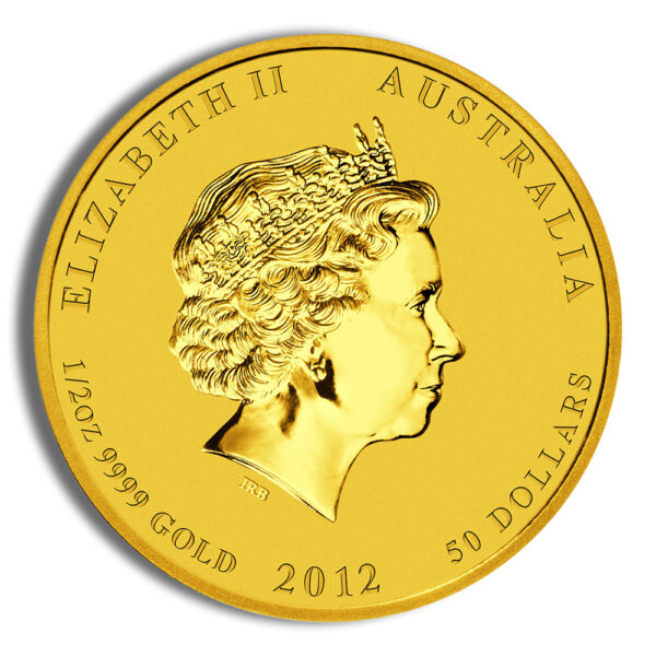2012 1/2 oz Australia Gold Lunar Dragon BU - Series II - Image 2