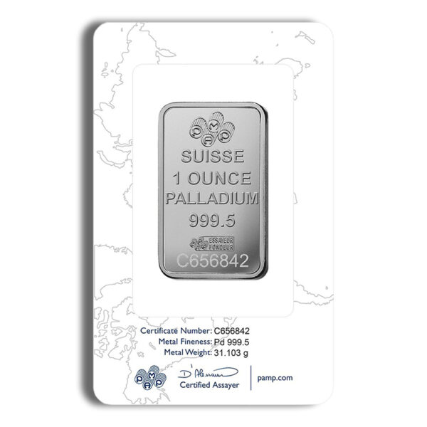 1 oz Palladium Bar - PAMP Fortuna (Carded) - Image 2