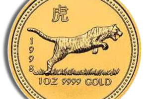1998 1 oz Australia Gold Lunar Tiger BU - Series I