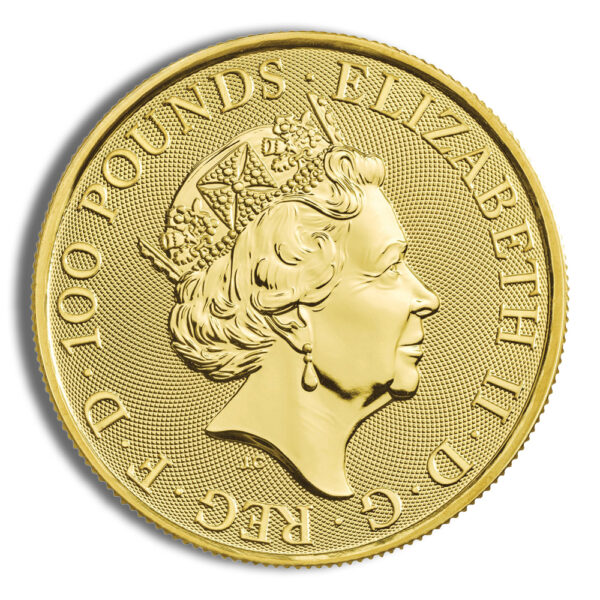 2020 1/4 oz Great Britain Queen's Beast Gold Coin - White Lion - Image 2
