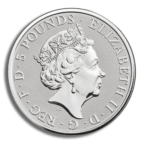 2020 2 oz Silver Great Britain Queen's Beasts - White Lion - Image 2