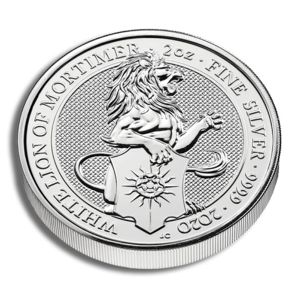 2020 2 oz Silver Great Britain Queen's Beasts - White Lion - Image 3