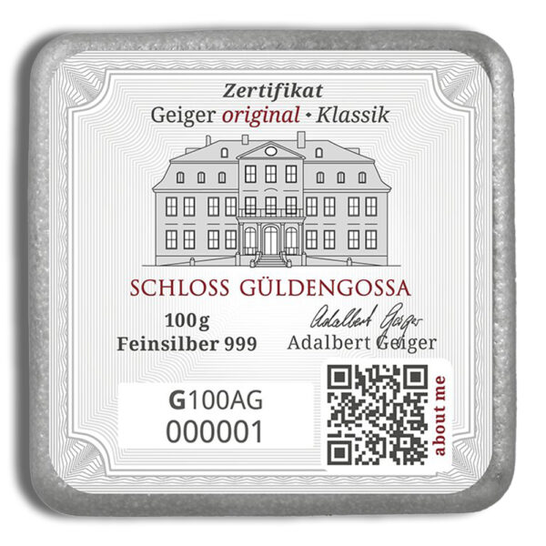 100 gram Silver Bar - Geiger (Sealed) - Image 2