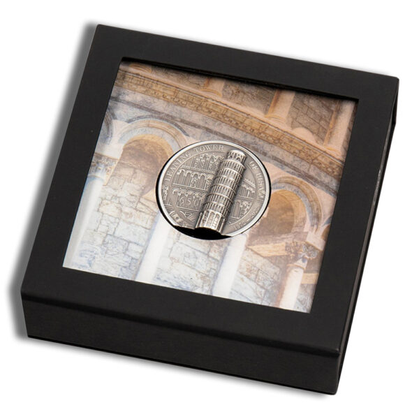 2022 2 oz Silver Cook Islands Leaning Tower of Pisa Coin - Image 3