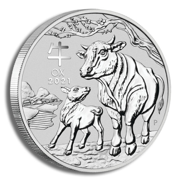 2021 1/2 oz Australia Silver Lunar Ox BU - Series III - Image 3