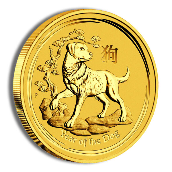 2018 1/20 oz Australia Gold Lunar Dog BU - Series II - Image 3