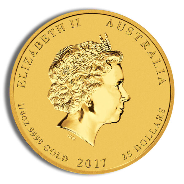 2017 1/4 oz Australia Gold Lunar Rooster BU - Series II - Image 2