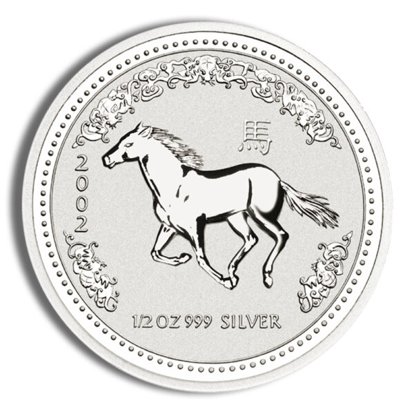 2002 1/2 oz Australia Silver Lunar Horse BU - Series I