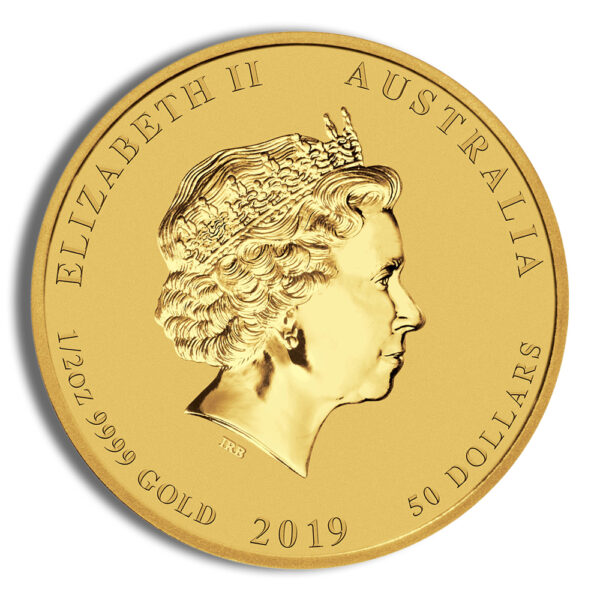 2019 1/2 oz Australia Gold Lunar Pig BU - Series II - Image 2