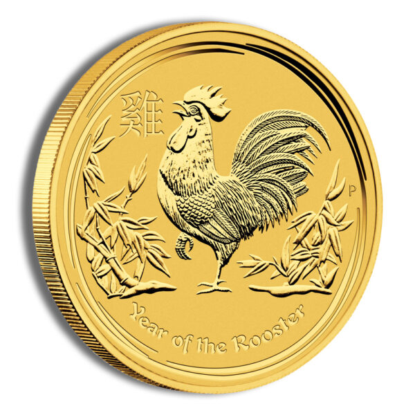 2017 1/20 oz Australia Gold Lunar Rooster BU - Series II - Image 3